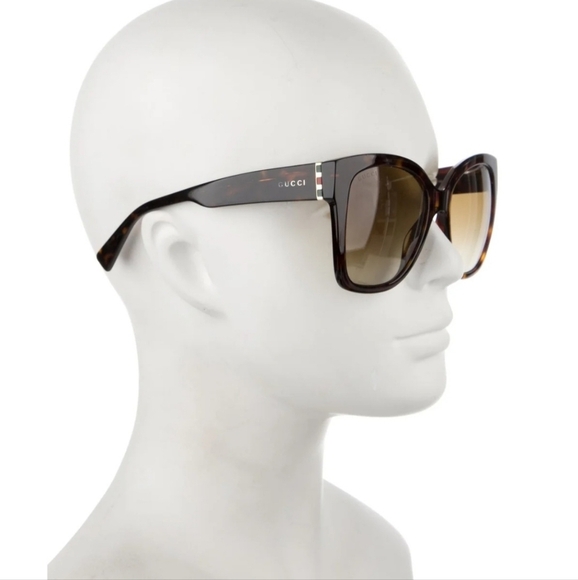 NWOT‎ Gucci LOGO Red Green Ophidia Oversize Square Sunglasses Brown Lenses - Picture 14 of 14